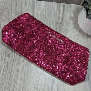 Victoria's Secret Bright Pink Sequin Glam Bag